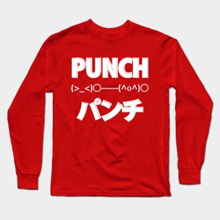 Japanese Punch Kaomoji Emoticon ASCII Text Art Long Sleeve T-Shirt